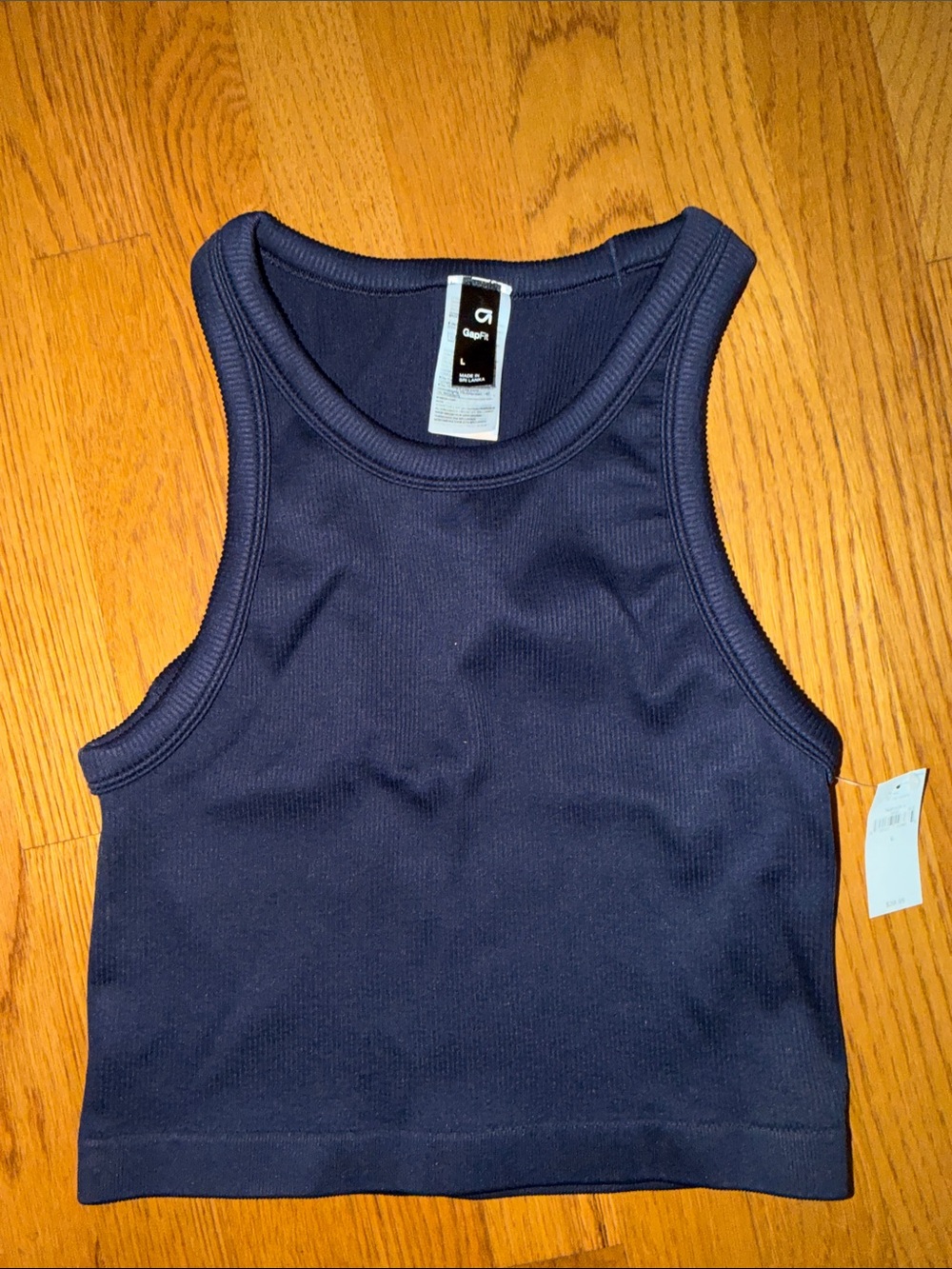 Gap Fit Ribbed Navy Crop Tank Top - Women
